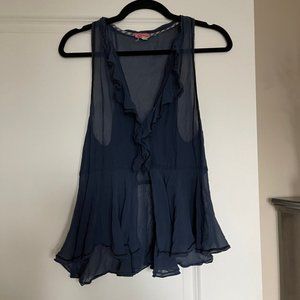 Free People Flowy Navy Vest